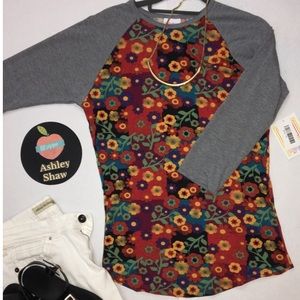 LuLaRoe Vintage Floral Baseball Tee- NWT